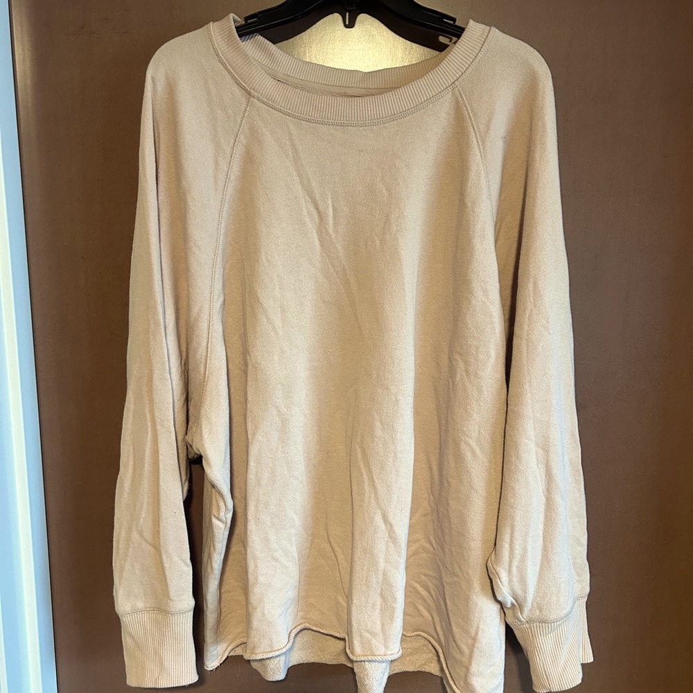 Aerie Cream/tan Relaxed Sweatshirt size xl